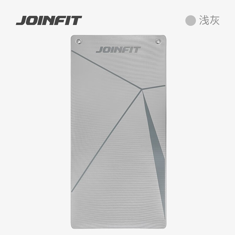 捷英飞（JOINFIT）健身房健身垫仰卧起坐垫子运动训练垫厚防滑跳操地垫隔音带孔可挂 浅灰色（厚度8mm）
