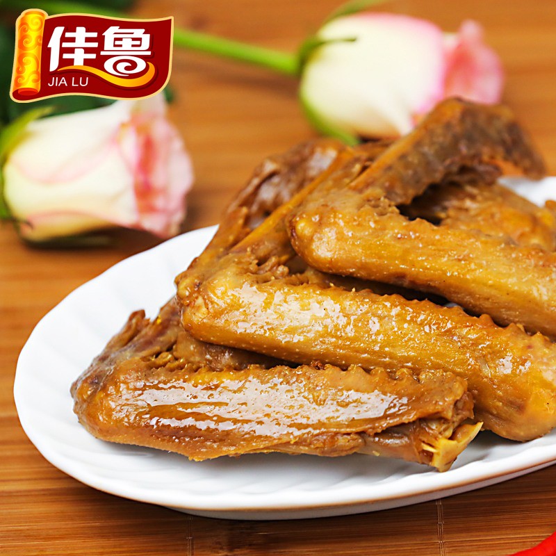 佳鲁卤味鸭翅五香香辣鸭翅膀熟食鸭肉小吃真空包装150g熟食即食 香辣