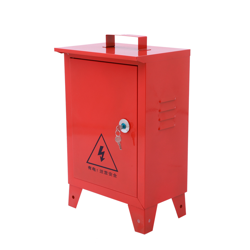 二级箱建筑工地移动控制箱防雨平顶配电箱高脚移动手提 红色250*300*