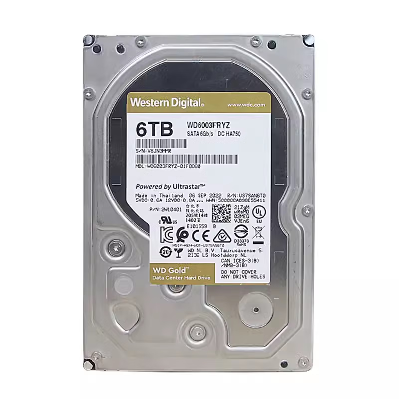 西部数据WD/西部数据 WD6003VRYZ 6TB企业级硬盘7200转256M金盘垂直 3.5 6TB