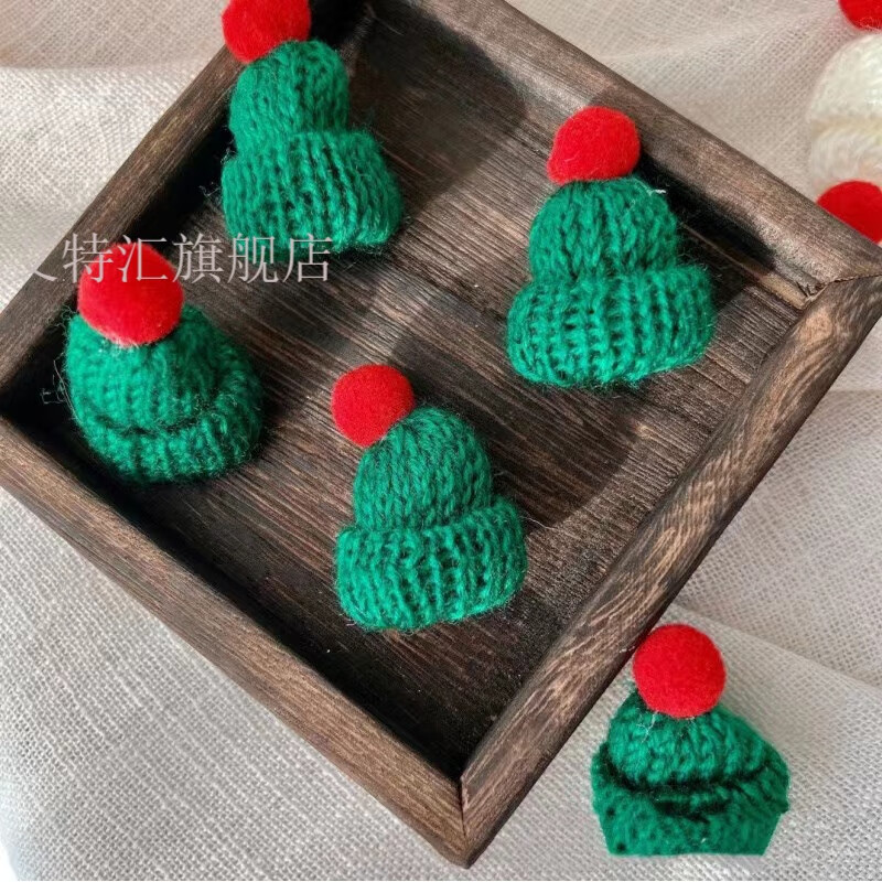圣诞帽子网红圣诞节diy蛋糕装饰毛线圣诞帽字母love小帽小围巾甜 圣诞