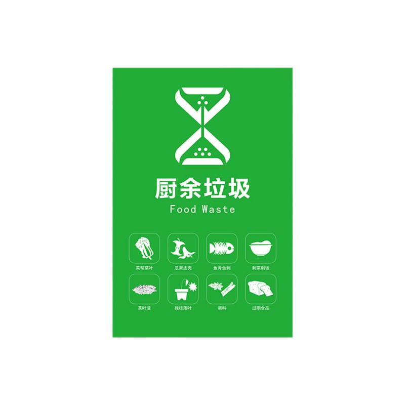贴纸 2020新版垃圾分类标识 垃圾标签提示牌 loo9 北京版(一张)厨余