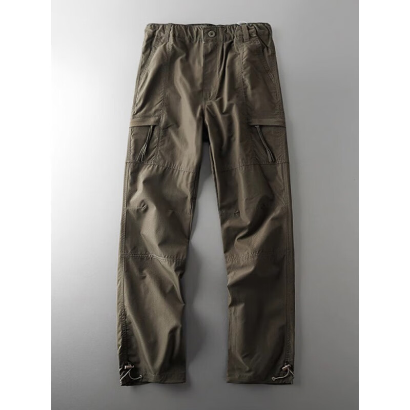 JEEP SPIRIT冲锋裤男户外防水男款裤子战术男裤防风工装裤男士美式徒步登山裤 款军绿色送腰带 加绒 M 105-120斤