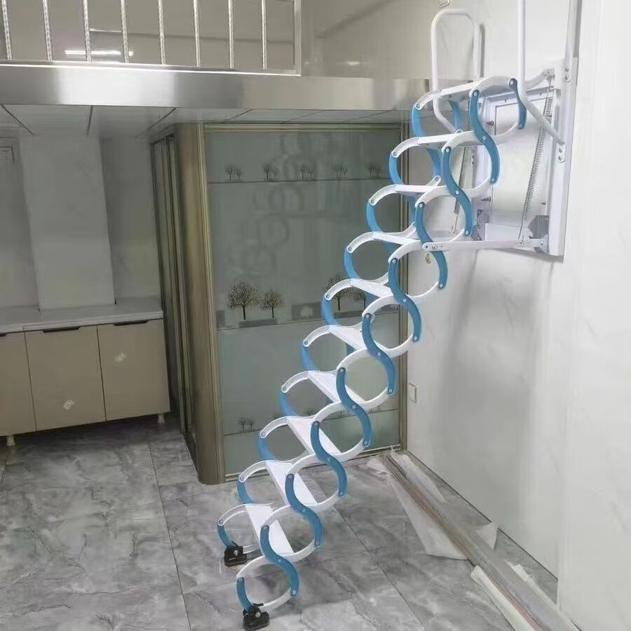 美克杰阁楼伸缩楼梯室内室外家用壁挂式折叠收缩拉伸隔层复式升降楼梯
