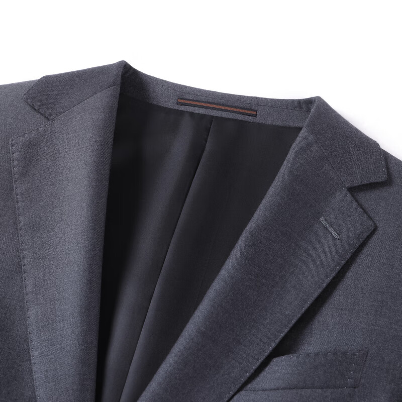 MAYOR男装 秋冬Loro piana 130支全羊毛斜纹半毛衬西服上衣 深灰色 185A （185/104A）