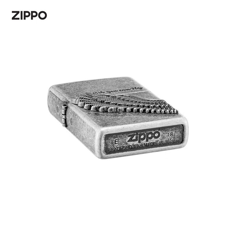 ZIPPO打火机官方旗舰店正品520礼物送男友高可定制官方原装告白礼物送 飞高古银定制刻字款66油礼盒