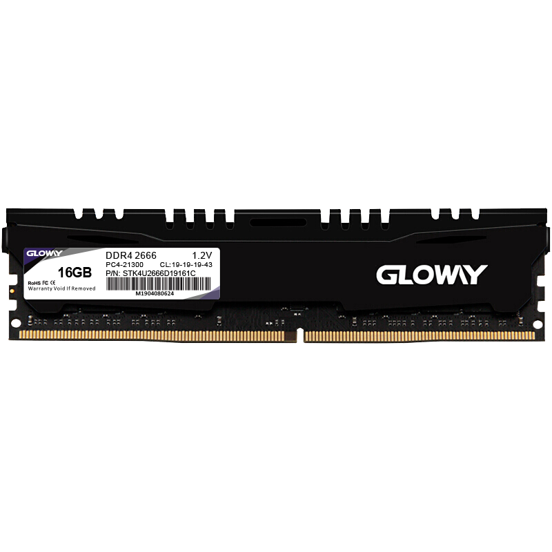 GLOWAY 光威 悍将系列 DDR4 2666MHz 台式机内存 马甲条 黑色 16GB