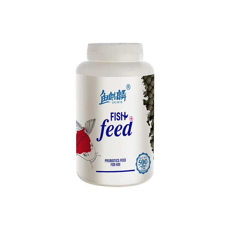 鱼麒麟锦鲤鱼饲料金鱼小草金红鲤鱼高蛋白鱼食鱼池塘观赏鱼增体通用颗粒 锦鲤益生菌饲料（上浮）500ml【拍2发3】