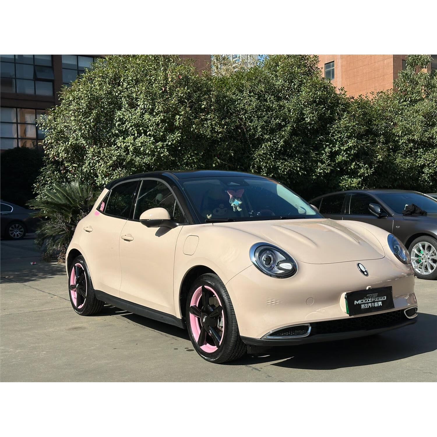 路一安欧拉好猫悬浮车顶改色膜个性钢琴亮黑顶pet全车身贴膜玻璃隔热