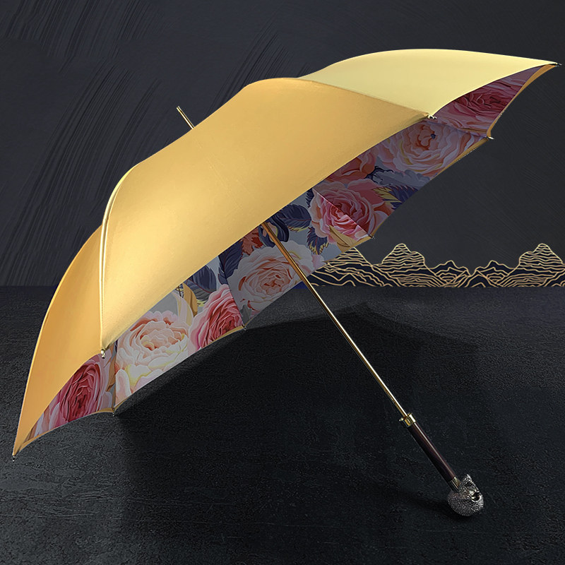 高端bijia雨伞防嗮骷髅头伞男女士英国轻奢伞双层定制创意设计长柄