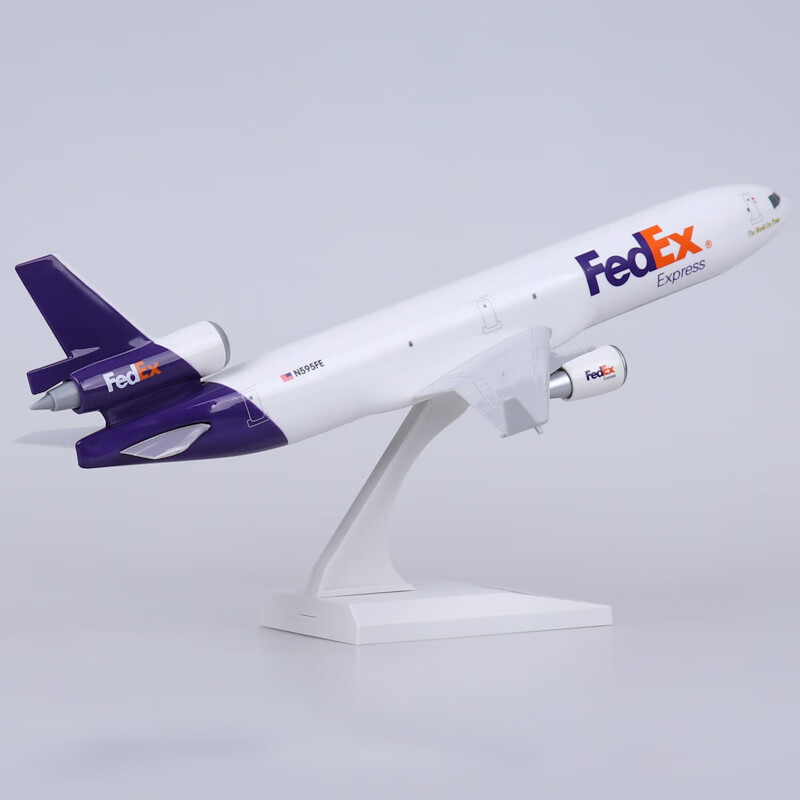 少羽1:200麦道MD-11 联邦Fedex货机模型拼装仿真货运飞机模型ABS摆件