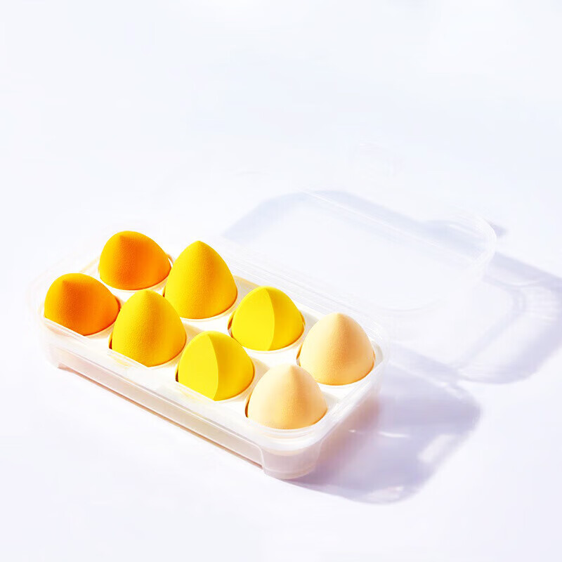 YAHLIGS粉扑/洗脸扑美妆扑4/8个装粉扑软化妆蛋带收纳盒 4#黑莓奶昔(8只) 1件