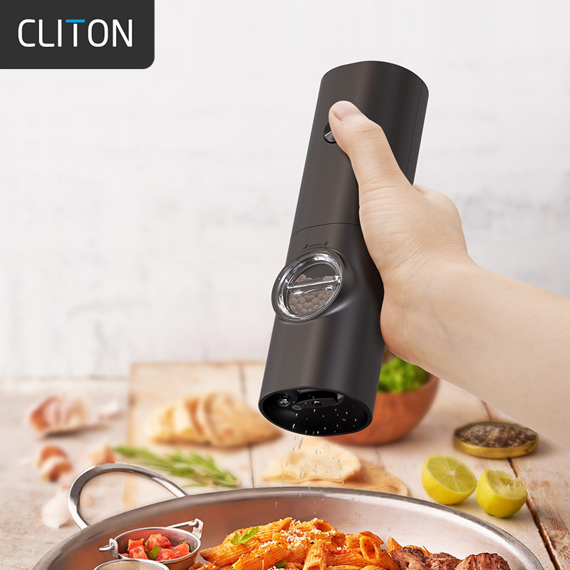 CLITON电动胡椒研磨器家用花椒海盐电动研磨器厨房胡椒粉研磨瓶调味瓶罐