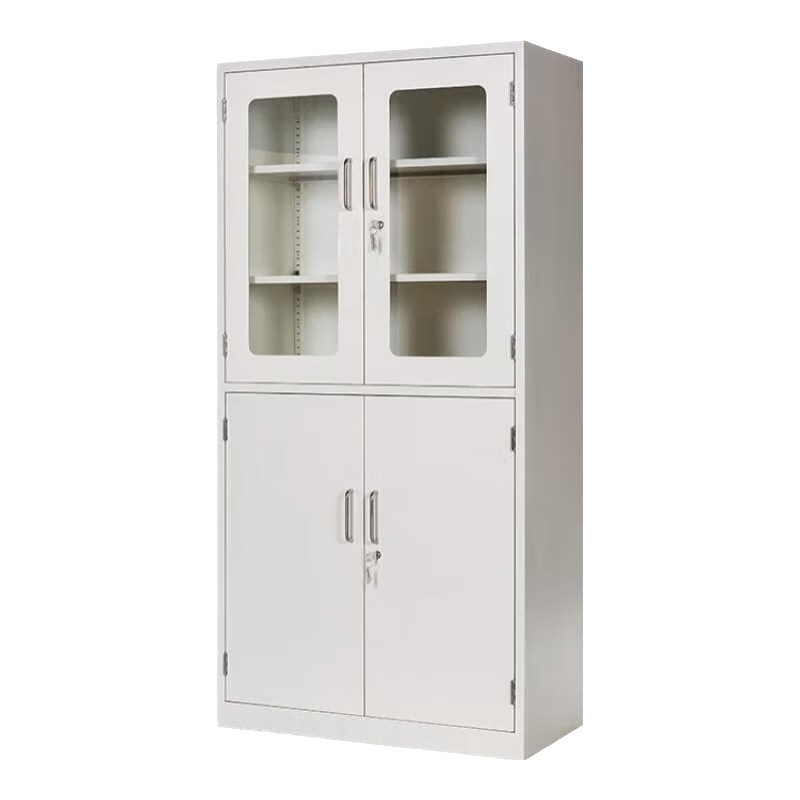 中實(shí)實(shí)驗(yàn)全鋼試劑柜化驗(yàn)室藥品柜化學(xué)品柜帶孔玻璃器皿柜耐腐蝕儀器存儲柜 全鋼藥品柜/上玻下鐵門