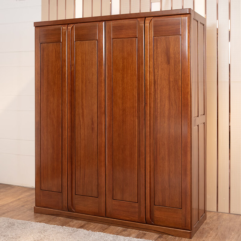 顺心(shunxin) 顺心家具实木四门衣柜海棠木现代中式卧室成人平开门