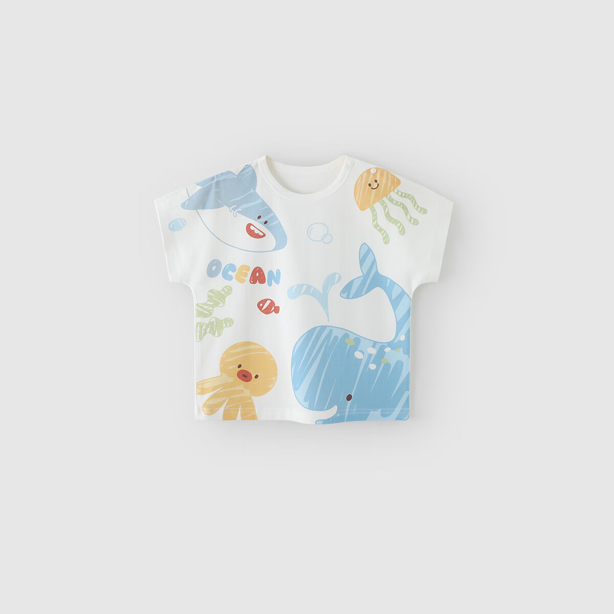 巴厘小猪（BALIPIG）婴儿短袖T恤夏季薄款儿童超萌可爱男童衣服洋气女童上衣 海洋王国 100cm