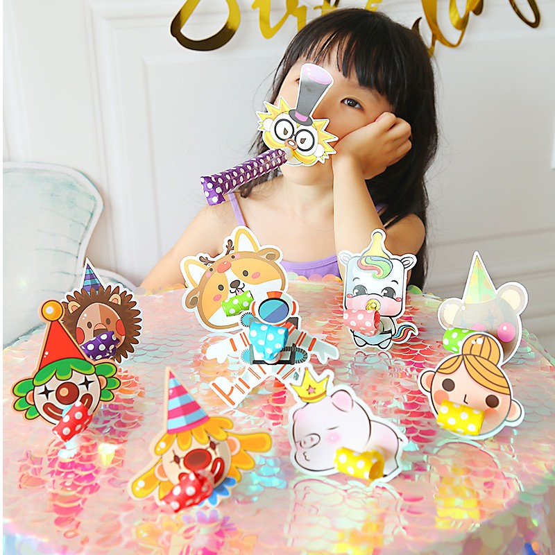 场景布置儿童卡通吹吹卷吹龙口哨男孩女孩派对装饰长鼻喇叭 龙10只装