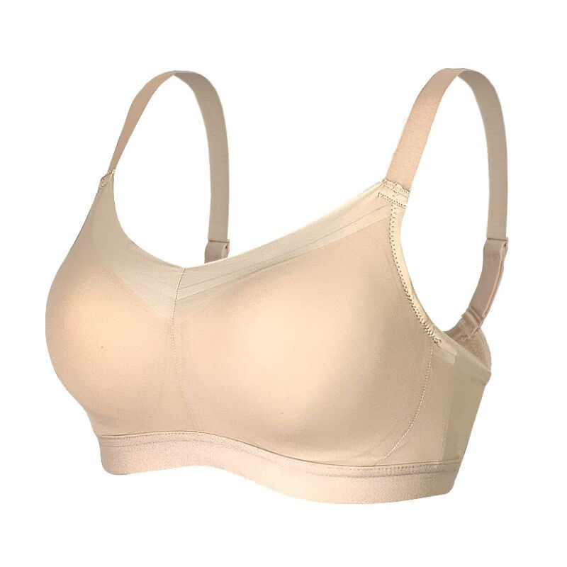 后用全罩杯无钢圈舒适聚拢薄款夏季胸衣中年妈妈假乳胸文胸 肤色 75a