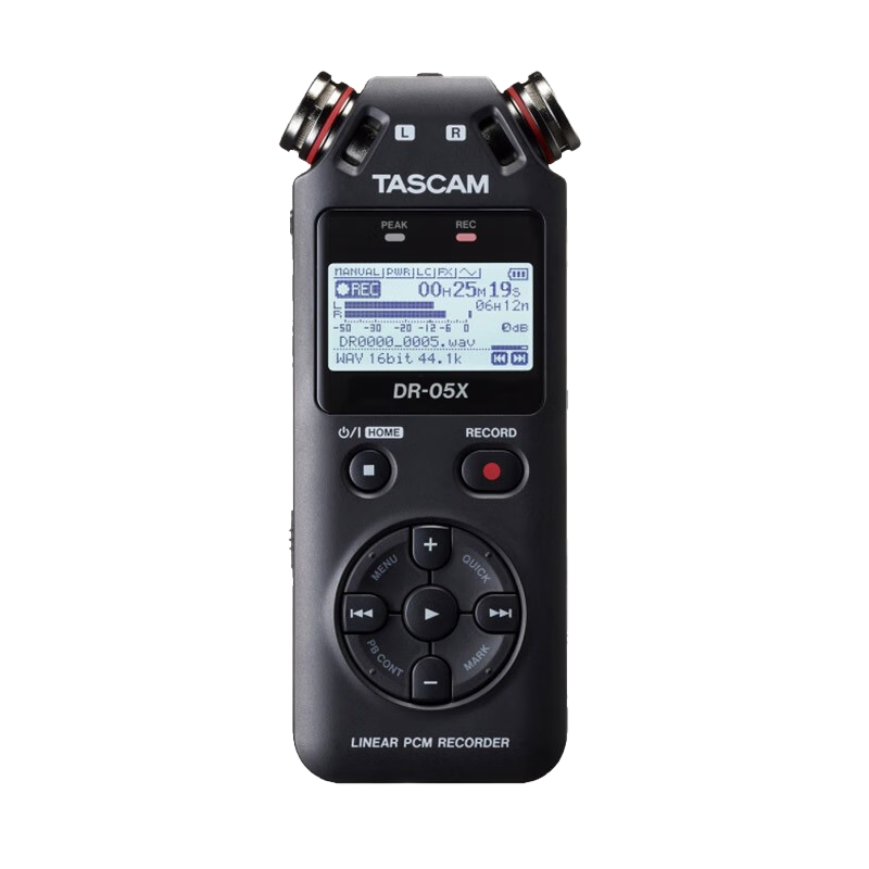TASCAM 达斯冠录音笔DR-05X 数码录音笔 便携式数字录音笔 采访机乐器录音笔 DR-05x标配+赠品