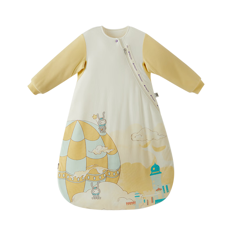 bc babycare婴儿睡袋春秋小月龄防惊跳四季通用一体防踢被子宝宝睡袋 【暖冬 薄夹棉】星月王国（16~20℃） 80cm