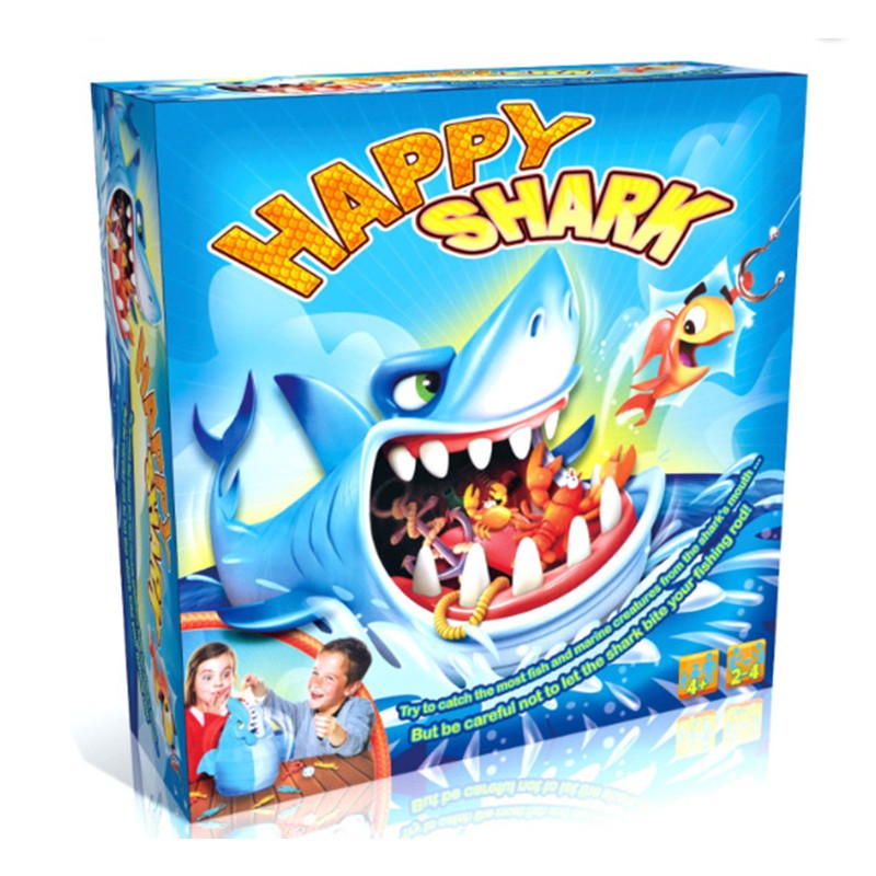台湾抖音玩具咬人大白鲨钓鱼整蛊桌面游戏小心鲨鱼大鱼吃小鱼摸鱼