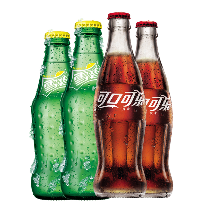 可口可乐汽水200ml*6瓶12瓶24瓶芬达碳酸饮料玻璃瓶可乐 雪碧柠檬味