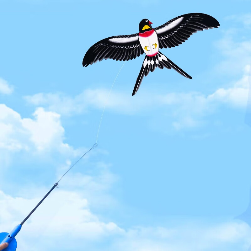华铃手持动态风筝儿童仿真微风易飞钓鱼竿风筝小燕子风筝手持遛娃风筝