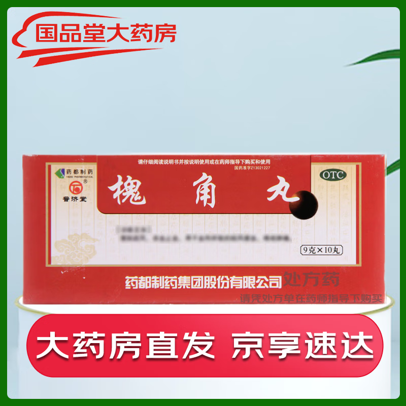 [普济堂] 槐角丸 9g*10丸/盒 清肠疏风 凉血止血 肠风便血 痔疮肿痛 1