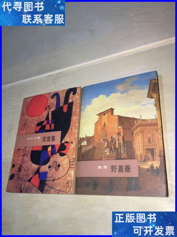 歌德野蔷薇 现代诗选邻笛集(2本合售) 人民文学出版社二手书