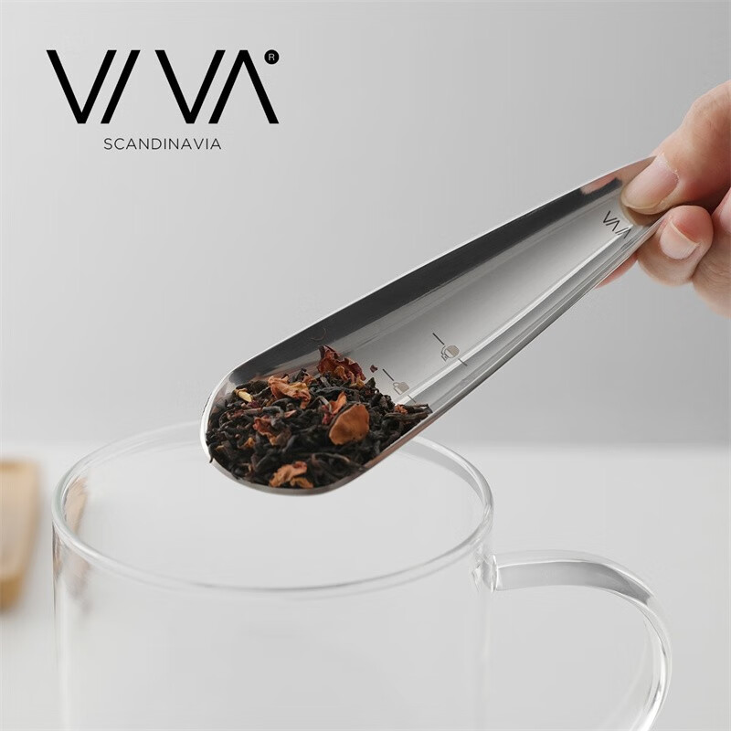 VIVA scandinaviaExpress™不锈钢磁吸量茶勺茶铲 单只茶叶匙勺子专用取茶茶具茶匙 V50400