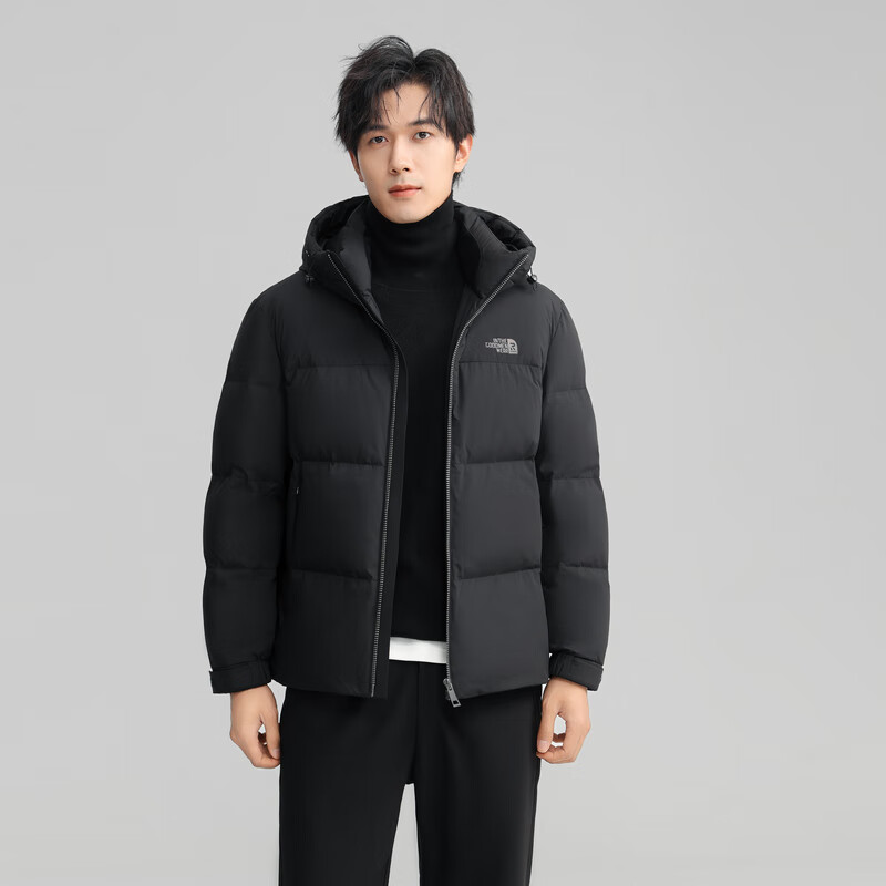 雪中飞新款百搭时尚男士短款连帽羽绒服休闲百搭保暖防寒显瘦亲肤 黑色|8056 XL 180/96A