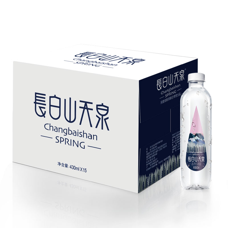 长白山天泉 偏硅酸型矿泉水 天然弱碱性矿泉水 430ml*15瓶 整箱装