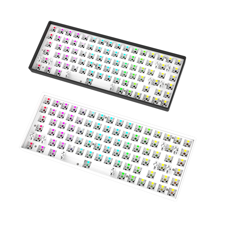 黑吉蛇DK84套件机械键盘RGB光无线2.4G有线蓝牙三模热插拔轴游戏电竞家用办公商务便携外设LOL 白色（RGB）套件