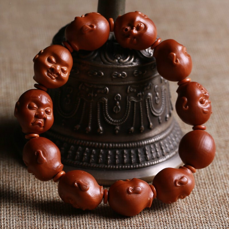 顶妃 橄榄核手串 橄榄胡核雕佛珠手链男女 文玩于彬童趣手工铁核把玩