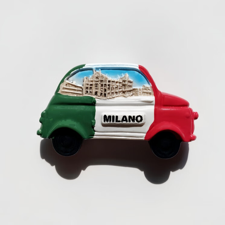 意大利米兰旅游纪念创意立体地标国旗出租车装饰品磁性冰箱贴礼物