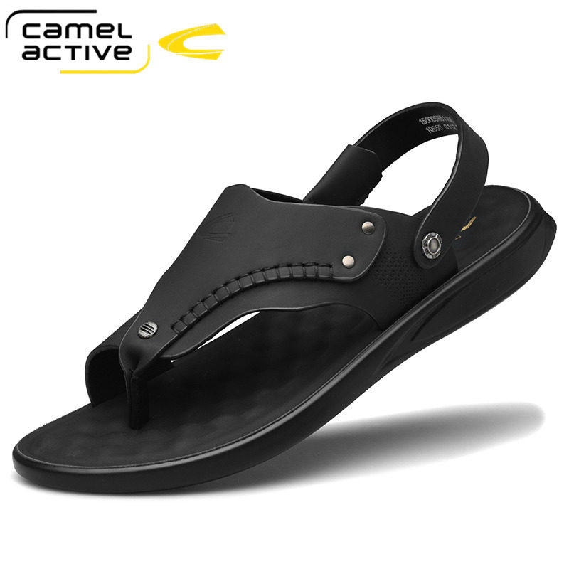 德国骆驼动感(camel active)男士凉鞋年新款男式皮凉鞋男真皮夹脚趾