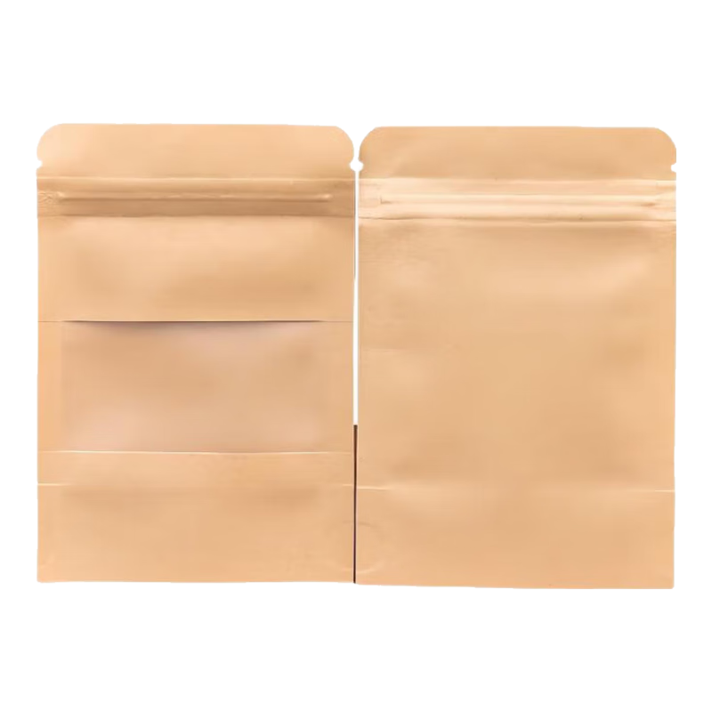 蓒鷸茶葉小包裝袋樣品密封袋自封袋獨(dú)立小號(hào)袋子分裝品鑒高檔紙茶樣袋 開窗黃色10x15厘米(50個(gè))