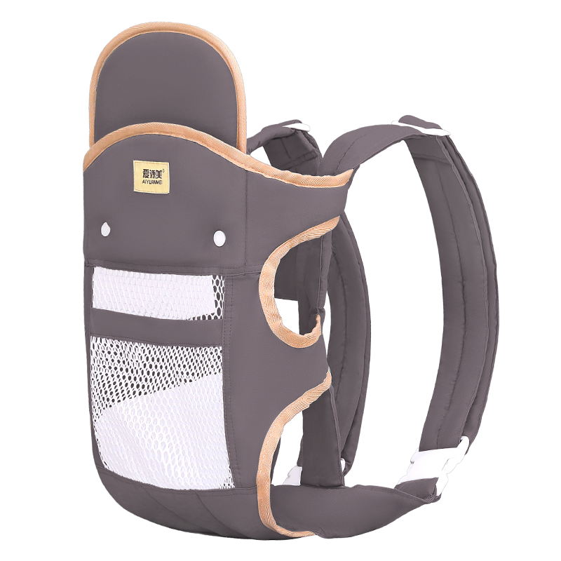 愛(ài)源美(aiyuanmei)新生嬰兒背帶前抱橫抱式四季透氣初生外出后背簡(jiǎn)易老式傳統輕便 紫褐色網(wǎng)款 四合一