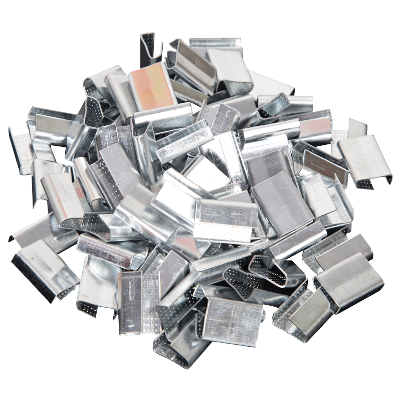 LINGS PET塑鋼打包帶捆綁帶 1608包裝帶 手工打包帶塑料帶貨物捆扎帶  1608塑鋼打包扣10kg（約1800個(gè)）