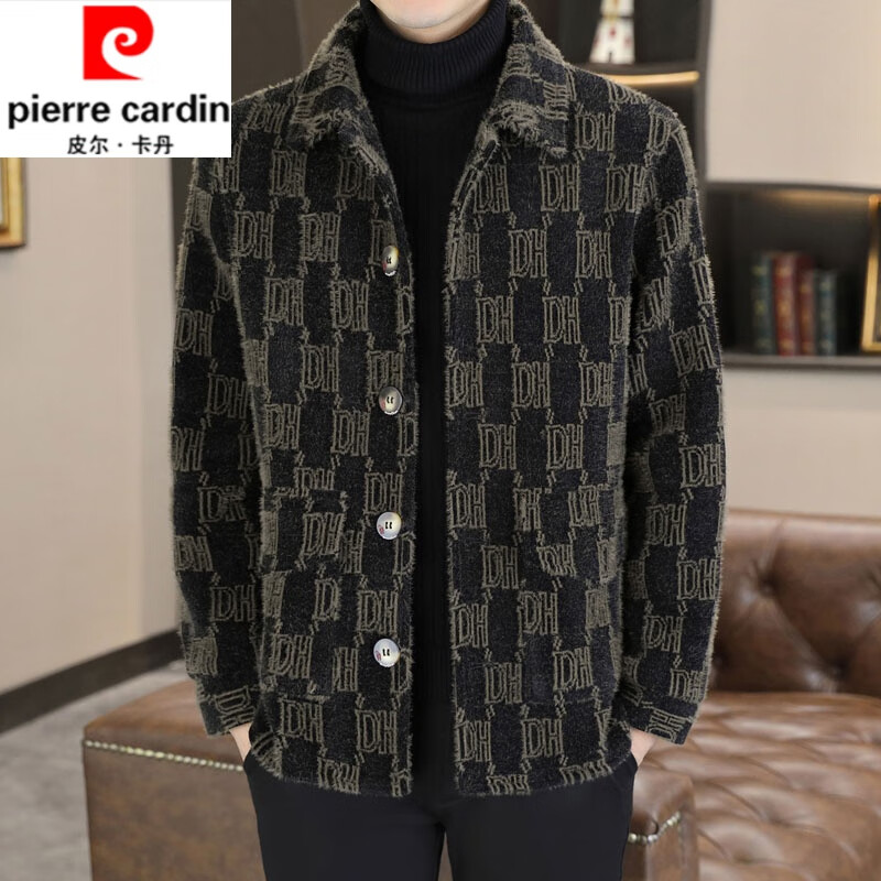 皮尔卡丹（pierre cardin）高档男士外套秋冬季短款金仿貂绒毛呢风衣男装2023新款翻领加厚呢 JK2309咖啡色 M怎么看?