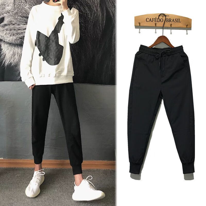 moring bull春秋款社会精神小伙小脚紧身束腿裤男精神小伙薄款束脚裤