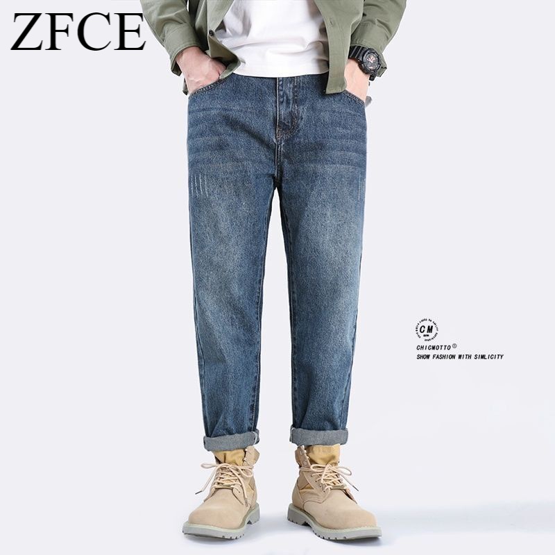 fce美式重磅复古牛仔裤男宽松直筒2022年春季新款阿美咔叽做旧裤子男c