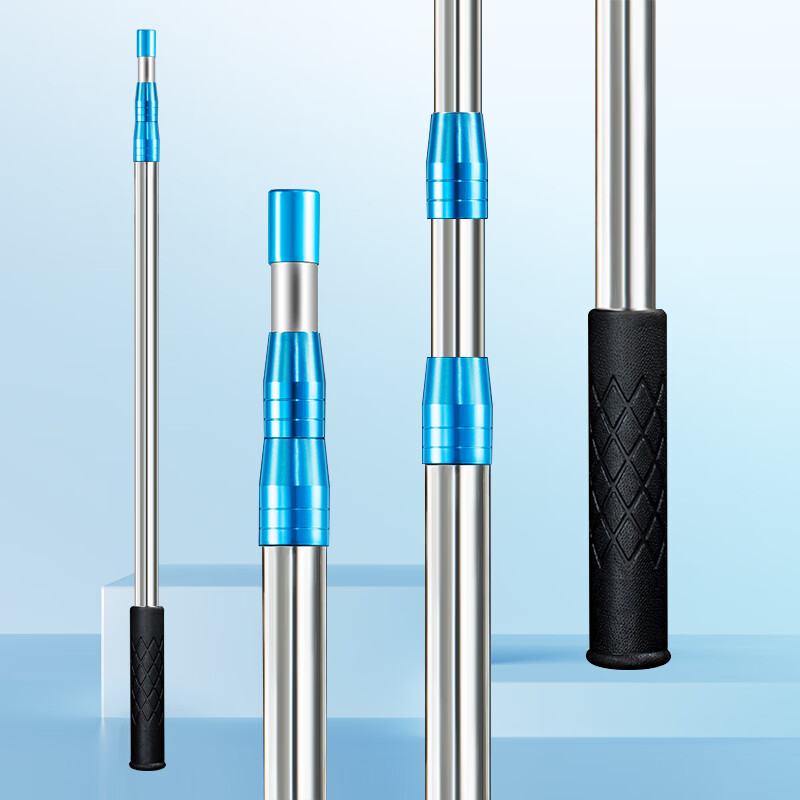 1米不锈钢超硬伸缩抄鱼网竿抄网杆捞鱼杆渔具