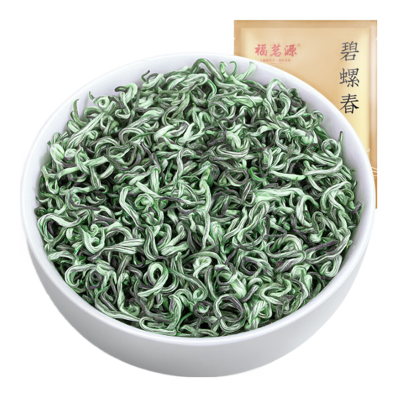 福茗源茶葉 碧螺春綠茶 花果香濃香型特級(jí)明前2025新茶袋裝250g春茶嫩芽
