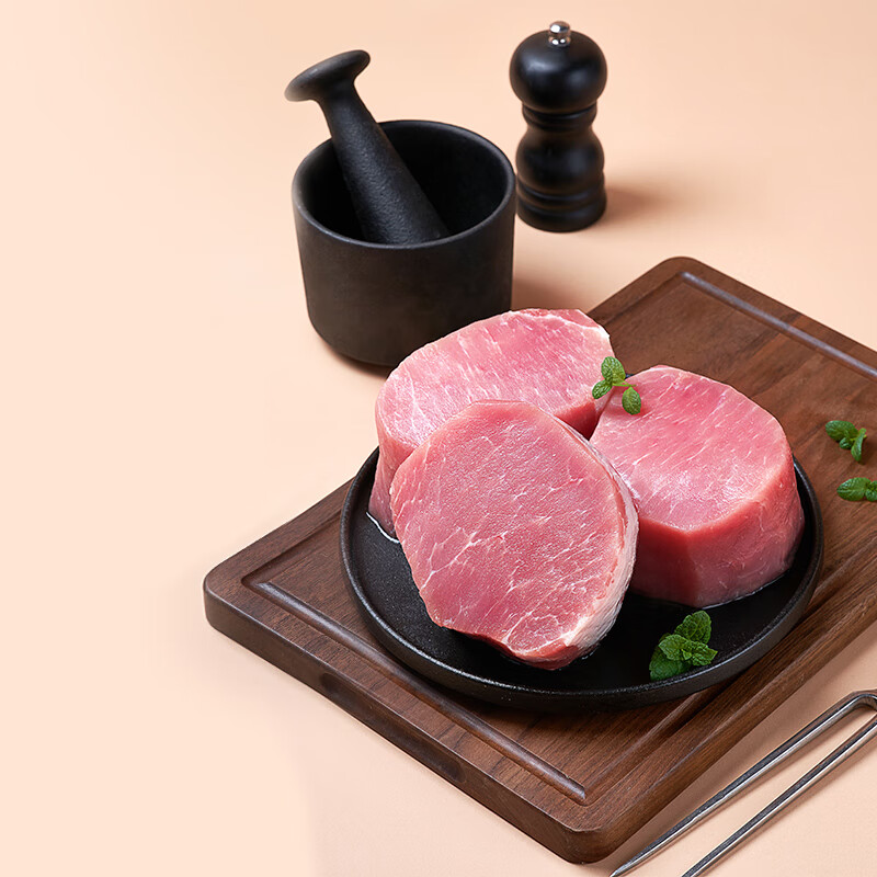 1号会员店黑猪里脊肉 净重1.2kg慢养300天以上 猪大里脊通脊肉 猪肉生鲜