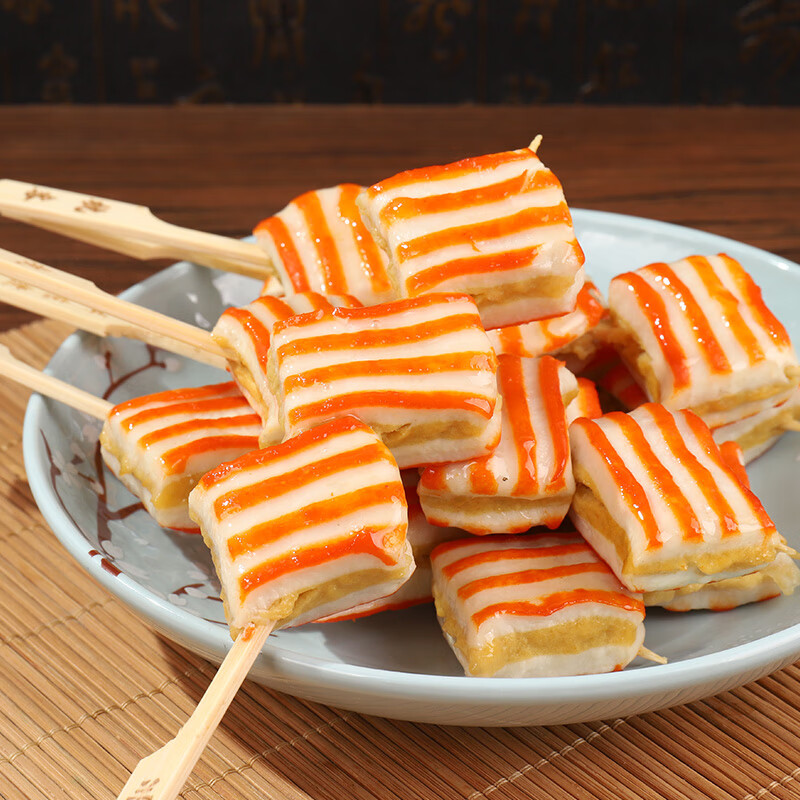 关东煮食材小布丁麻辣烫火锅商用串串香摆摊超市小吃 白色 30串/包