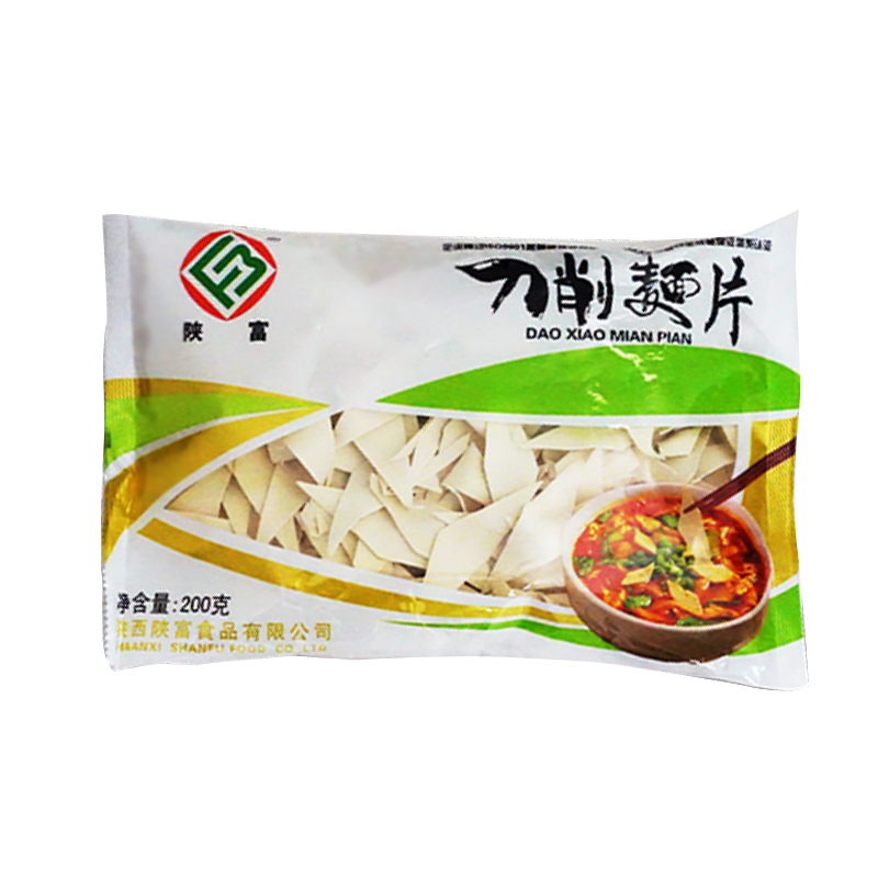 陕富刀削面片 挂面 荞麦面菠菜面旗花面 儿童面条小袋装 刀削面片200g