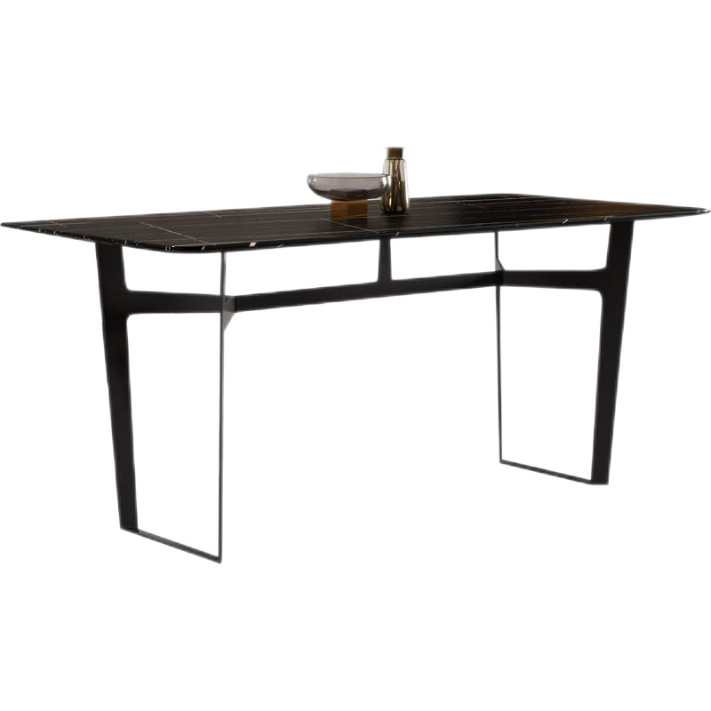 绿林咖 餐桌椅 北欧轻奢岩板餐桌椅组合家用现代简约小户型方饭桌大理石餐台 1.4M餐桌