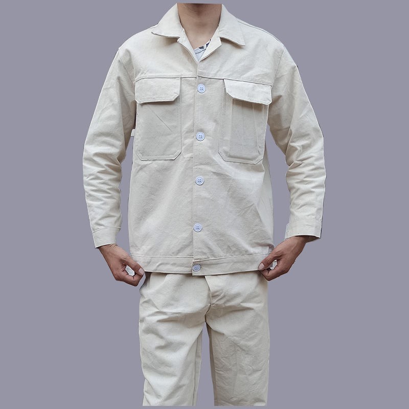 佳瑞捷电焊工作服男棉耐磨防烫厚款白色帆布电气焊工服 白色套装 165