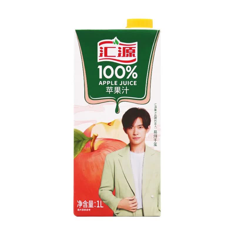 汇源汇源果汁苹果汁100%苹果汁1l整箱12盒果汁饮料 新包装新日期